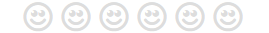 A rating scale of six smiley icons.