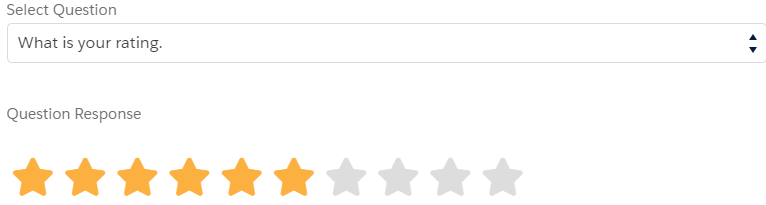 Question filter showing a star rating response