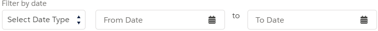Filter by date: date type, from date and to date fields